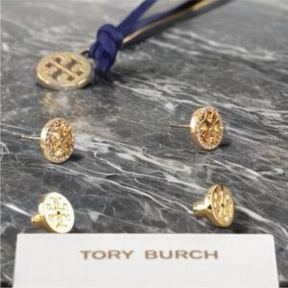 Tory Burch Gold Stud Earrings - Picture 4 of 4